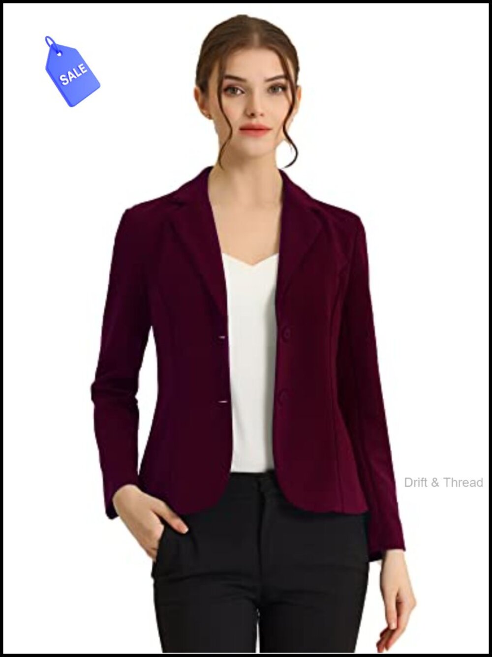 Womens Work Office Blazer Stretch Lapel Collar Long Sleeve Suit Jacket